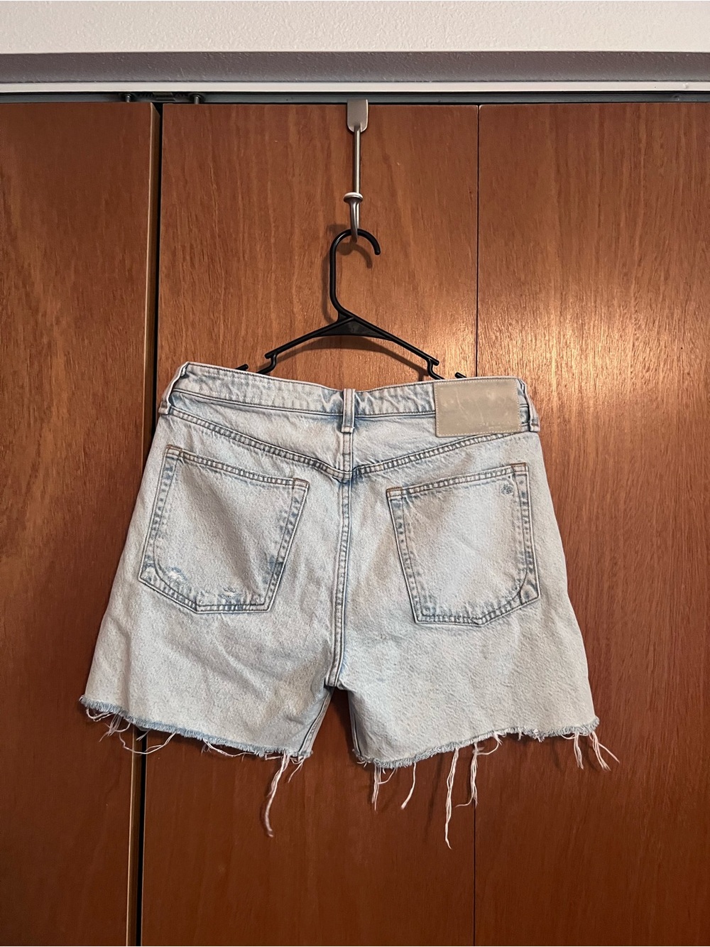 rag & bone Light Blue Raw-Hem Denim Shorts